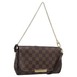 LOUIS VUITTON Borsa a Spalla Damier Ebene Favorit PM 2way N41276 LV Auth 190240