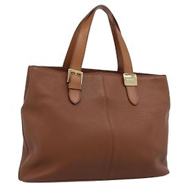 Borsa Burberry in pelle marrone oro Auth ep15041A
