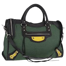 BALENCIAGA Sac à main The City en toile 2way Vert Argent 115748 Auth 189103M - Balenciaga