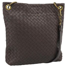 BORSA A SPALLA BOTTEGA VENETA INTRECCIATO Marrone Oro 179330 Auth 189814A
