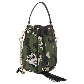 Miu Miu Handtasche aus Canvas 2way Grün Gold Auth ka4993A