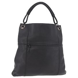 Borsa BOTTEGA VENETA Outlet in pelle nera 115778 Auth bs35781