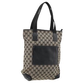 Borsa Tote GUCCI GG Canvas Beige 019 0401 Auth 187824