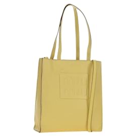Miu Miu Tote Bag Leder 2way Yellow Gold Auth 189749M