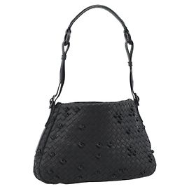 Borsa a tracolla BOTTEGA VENETA INTRECCIATO in pelle nera 133507 Auth 190181SAV