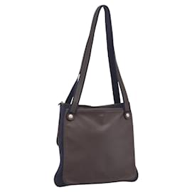 Hermès HERMES Borsa a Spalla Mrs. Hippies Pelle Navy Dark Brown Auth bs35909V