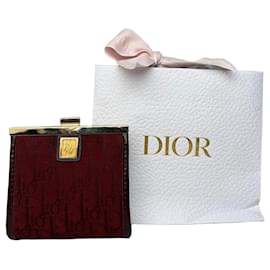 Monedero Vintage Dior Oblique Jacquard Burdeos Oro