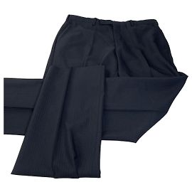 Vintage Burberry Men's Wool Blend Trousers Navy XL