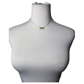 Collana Vintage Givenchy con Logo Interlocking G e Strass Oro