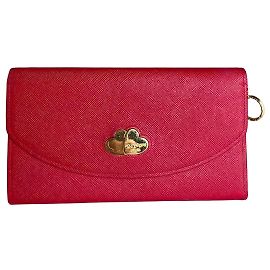 Cartera clutch de cuero Saffiano vintage Courreges Rojo brillante