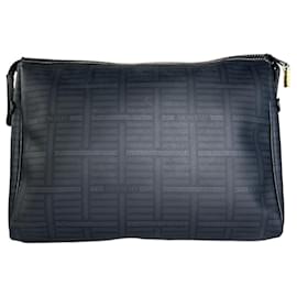 Beauty case vintage Givenchy in nylon nero con zip color oro