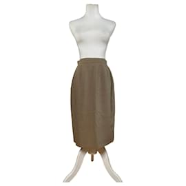Chloé Falda vintage Chloe de mezcla de seda beige L