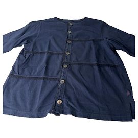 Autre Marque Chaqueta de mezcla de algodón Vintage Issue Azul marino Botones plateados M