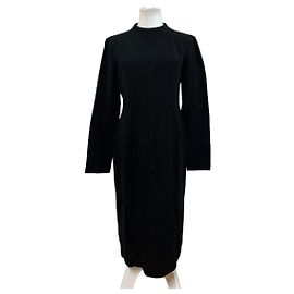 Chloé Vintage Chloe Wollmischung Langarmkleid Schwarz L