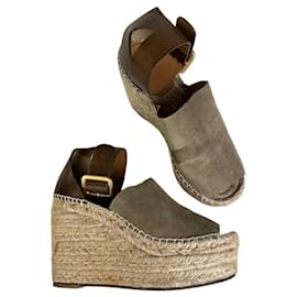 Vintage Chloe Wildleder-Keilsandaletten Beige Braun EU35 - Chloé