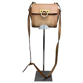 Salvatore Ferragamo Borsa a tracolla vintage Ferragamo in pelle e pelle animale Tan Brown