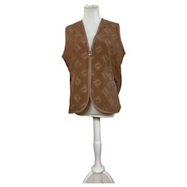 Vintage Fendi FF Monogram Weste Beige Hellbraun L