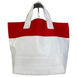 Comme Des Garcons Borsa Tote Vintage Comme des Garçons Sintetica Rosso Bianco
