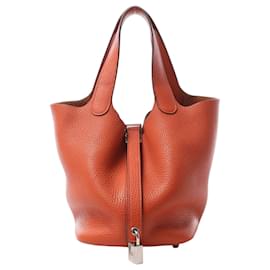 Borsa HERMES Picotin Lock 18 PM Taurillon Clemence Arancione X: 2016 - Hermès