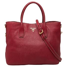 Tote e Borsa a Spalla in Pelle Rossa Prada