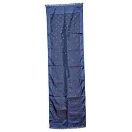 Sciarpa in seta Monogram Louis Vuitton blu navy