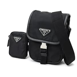 Mini borsa a tracolla in Re-Nylon x pelle Saffiano Prada
