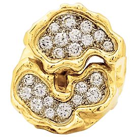 Autre Marque Anillo vintage, oro amarillo, platino, diamantes.