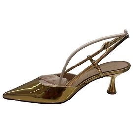 Gianvito Rossi Décolleté Slingback Dorate in Pelle