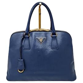 Prada Signature Promenade Borsa a Spalla Grande - Blu Reale
