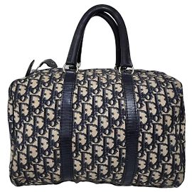 Borsa Boston Christian Dior Trotter Nero/Beige