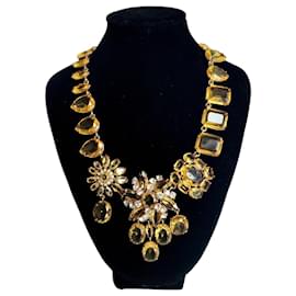 Collier J.Crew Cristallo Giallo Floreale Oro