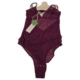 Stella Mc Cartney Stella McCartney Spitzenbody Pflaume mit Strass