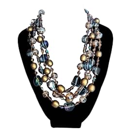 Autre Marque Collar Sandor 4 hilos vidrio artístico y cristal años 60