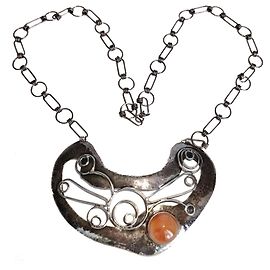 Autre Marque Elanomi Israel Sterling Silber Karneol Halskette