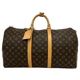 Louis Vuitton Vintage Keepall 50 Monogram Leather Boston Bag