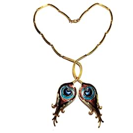 Collana MMA Metropolitan Museum of Art Motivo Pavone Smalto Oro - Autre Marque