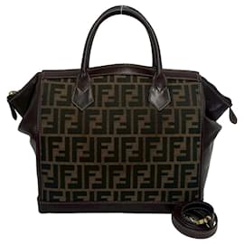 Borsa a Spalla Fendi Vintage Zucca FF Logo Pattern