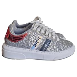 John Richmond Sneaker Silber Pailletten