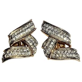 Kenneth Jay Lane Orecchini Kenneth Lane Volute Strass Tono Oro