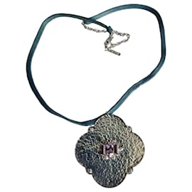 Collana Satellite in argento con pietre viola