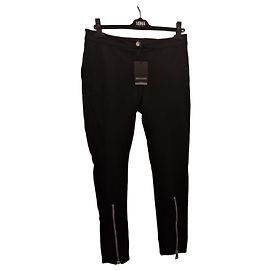 Pantalones Ermanno Scervino negros con cremallera en los tobillos