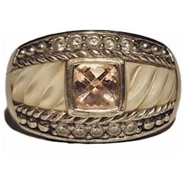 Autre Marque Judith Ripka Sterlingsilber Ring Perlmutt CZ Größe EU 65