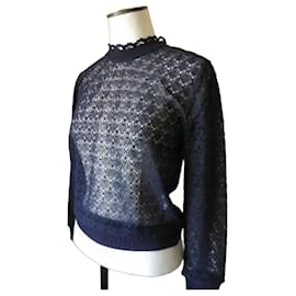 Claudie Pierlot Spitzenpullover Schwarz