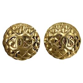 Orecchini Chanel Matelassé Vintage Gold Clip