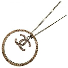 Collana Chanel in strass oro e rosa da donna