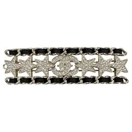 Barrette in pelle placcata oro Chanel
