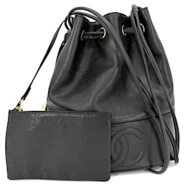 Borsa Chanel in pelle di vitello martellata nera