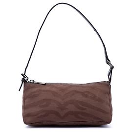 Pochette Fendi in tela con stampa zebra marrone