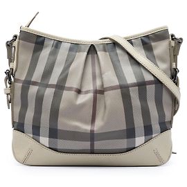 Burberry Beige Smoke Check Coated Canvas Hartham Crossbody