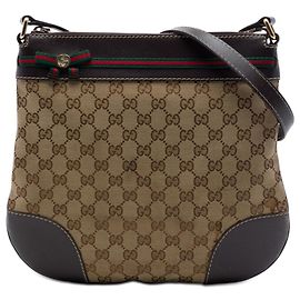 Gucci Beige GG Canvas Web Mayfair Crossbody